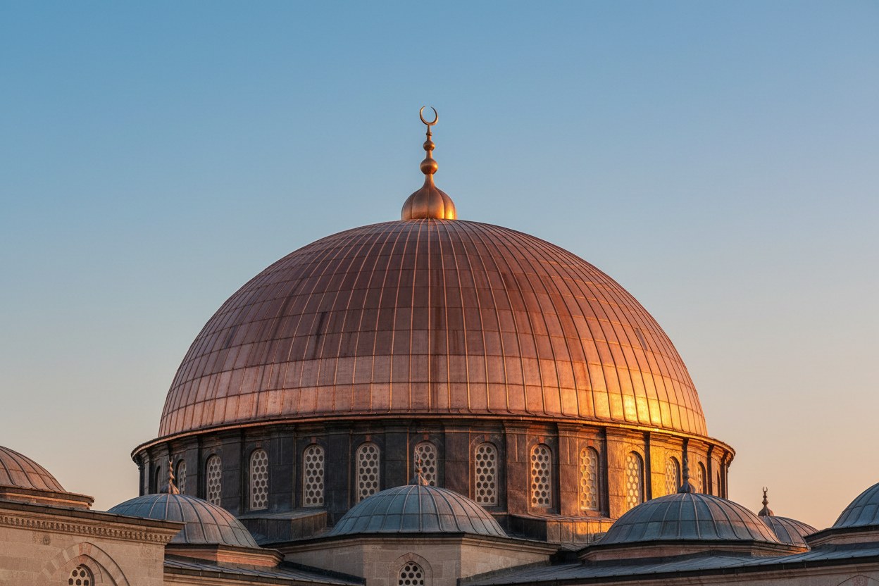 Cami kubbesi bakır kaplama restorasyonu